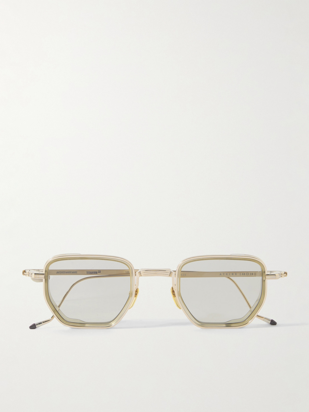 Jacques Marie Mage Atkins Square-frame Titanium Sunglasses In Gold