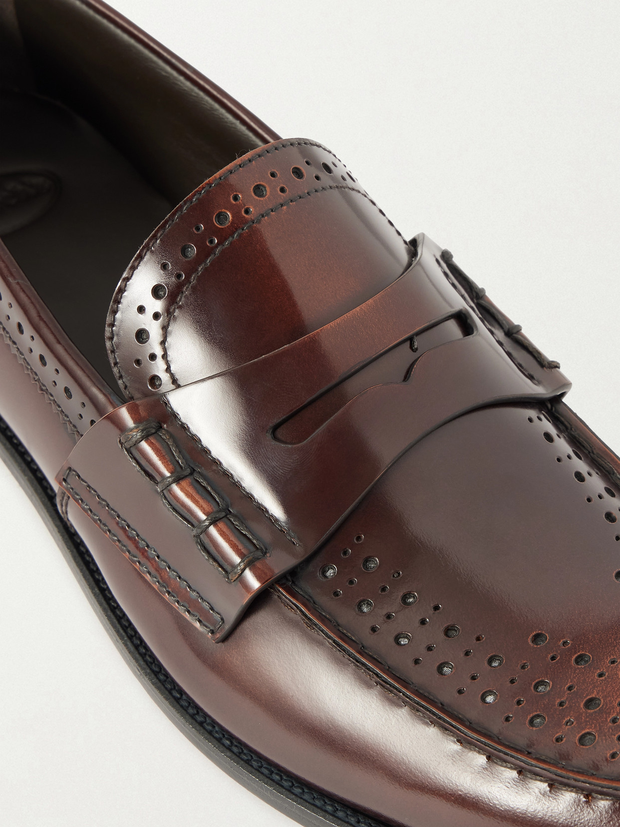 Robin Glossed-Leather Penny Loafers
