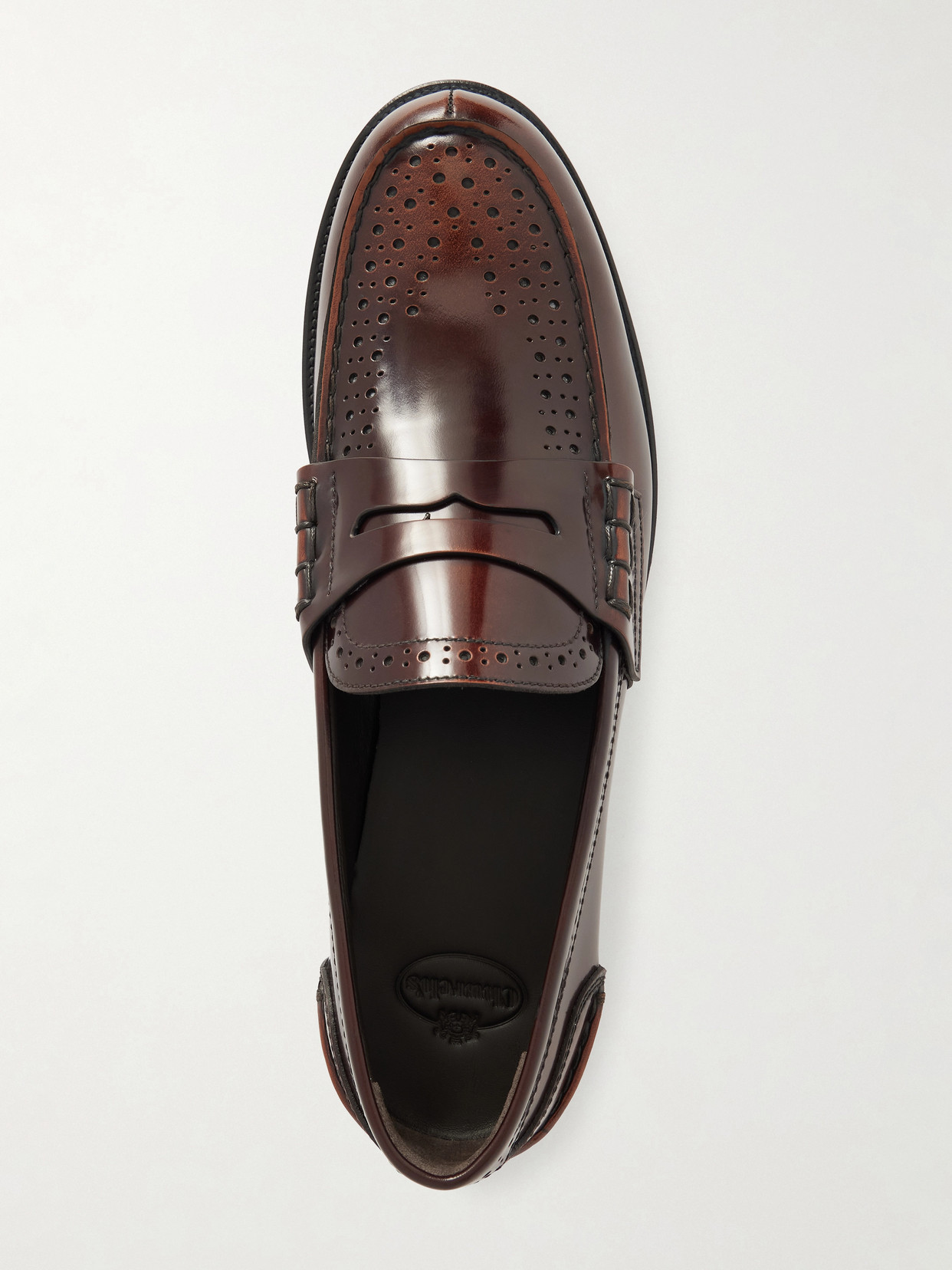 Robin Glossed-Leather Penny Loafers