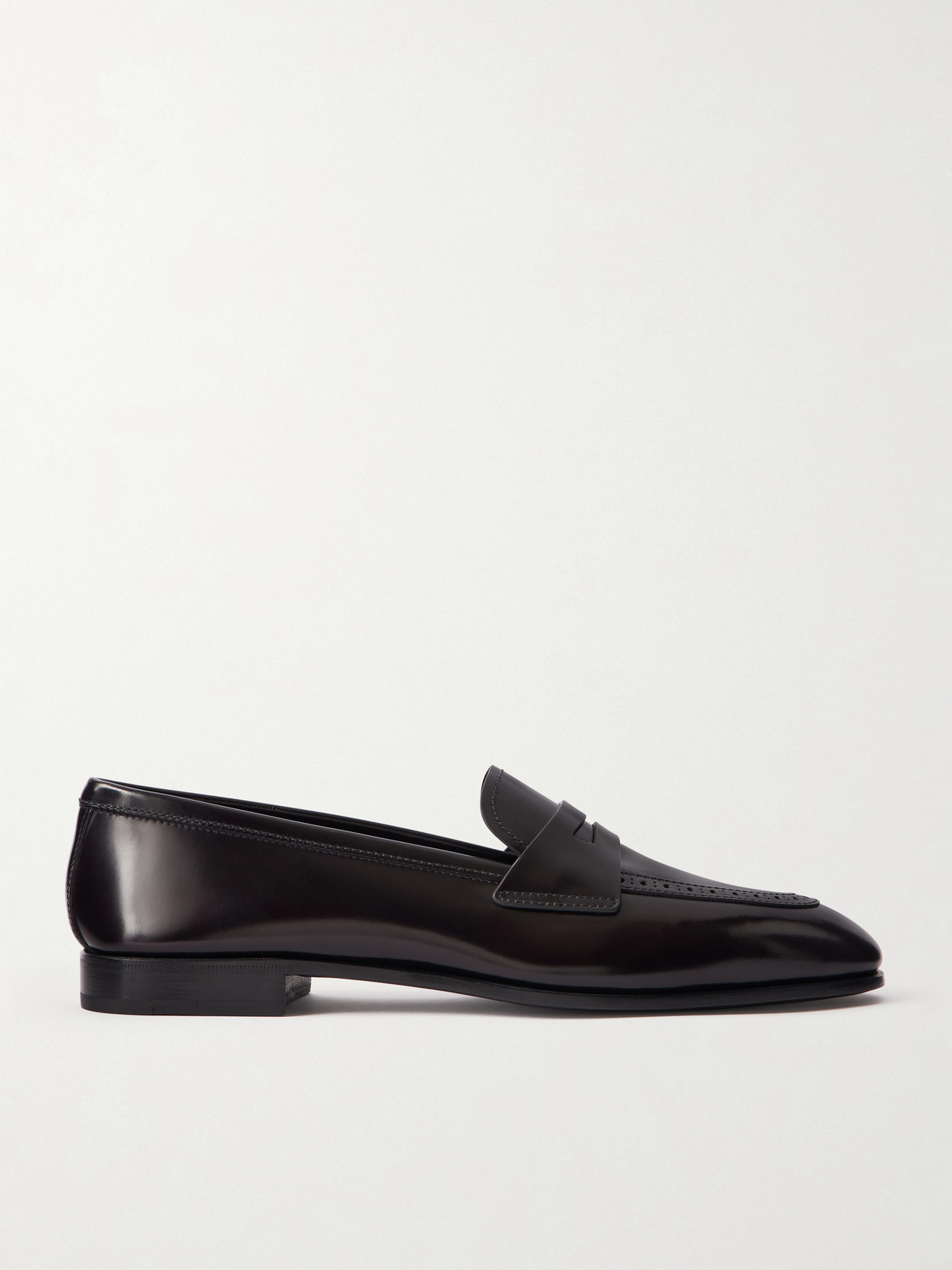 Church's Onyx Perforated Leather Loafers In Black