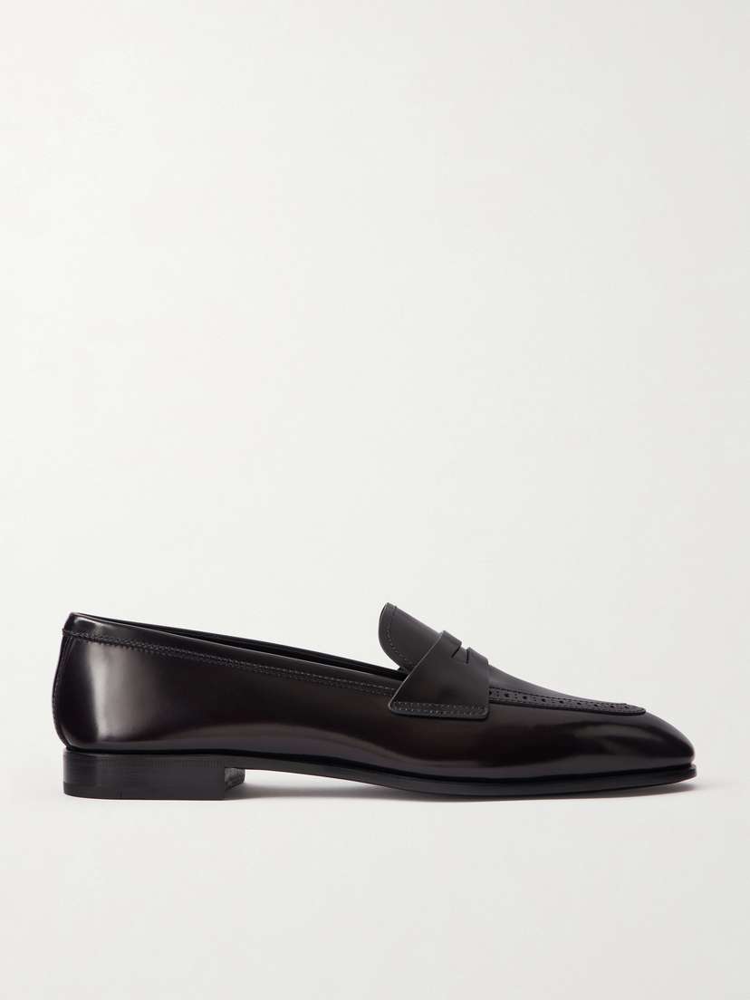 Church's Onyx Perforated Leather Loafers