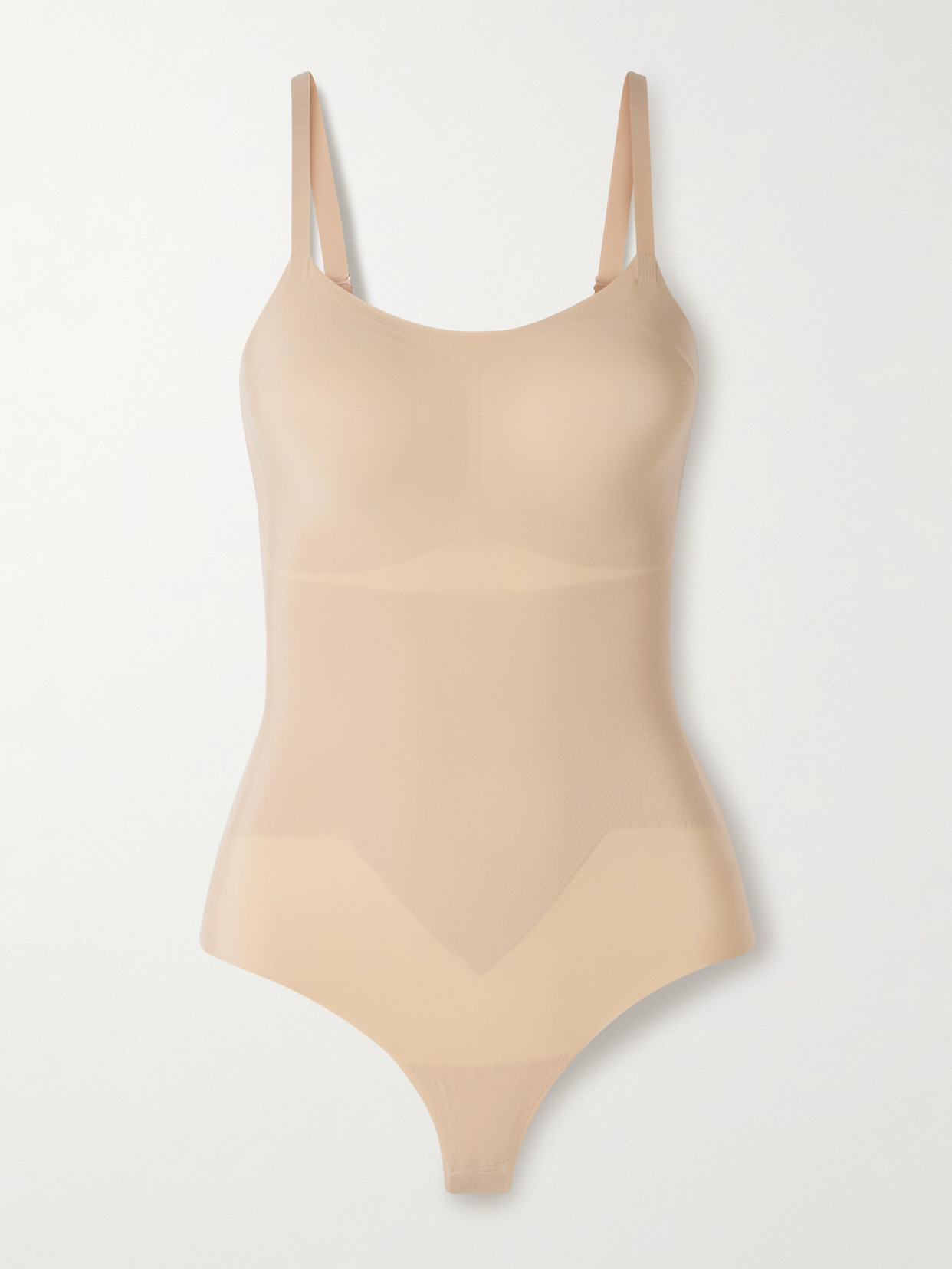 Commando Zone Smoothing Stretch-jersey Thong Bodysuit In Gold