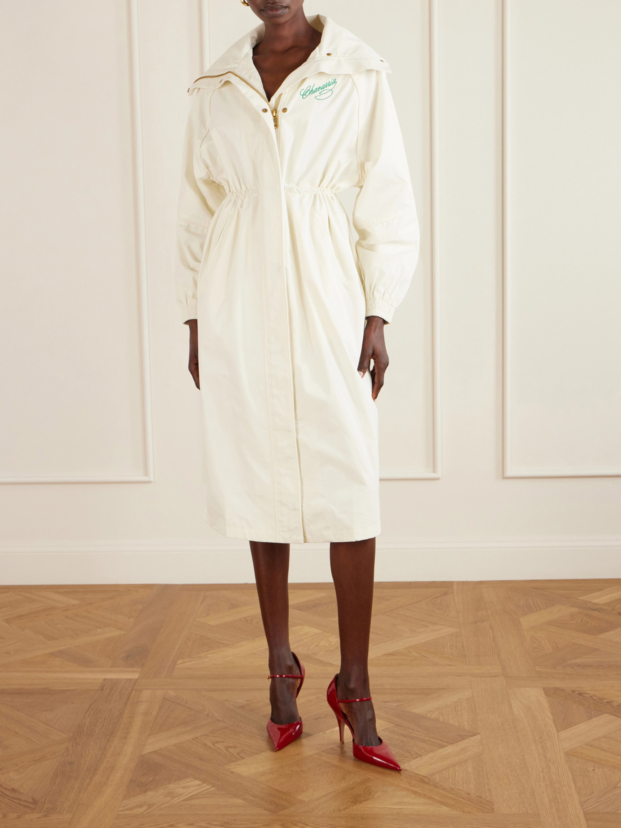 Ruff Rider Embroidered Cotton Coat