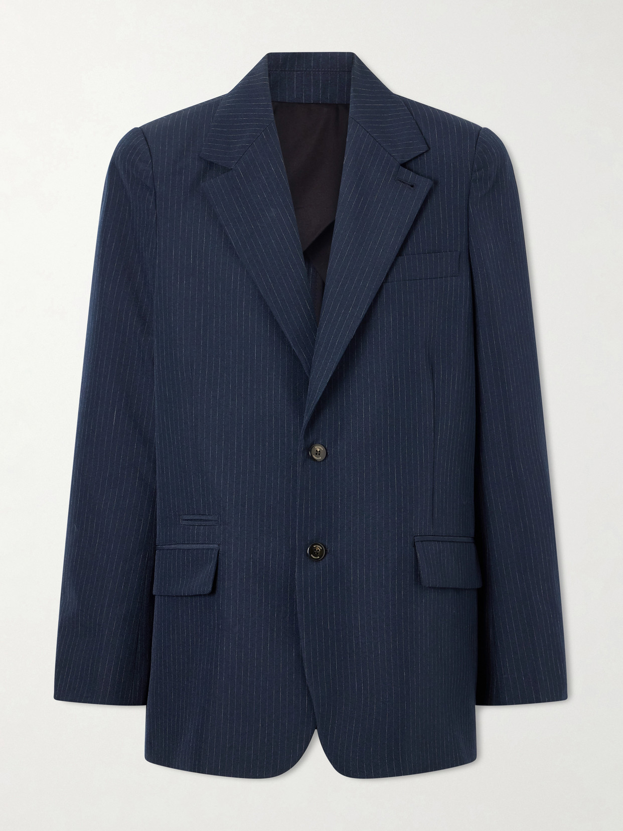 Willy Chavarria Chuco Pinstriped Woven Blazer In Blue