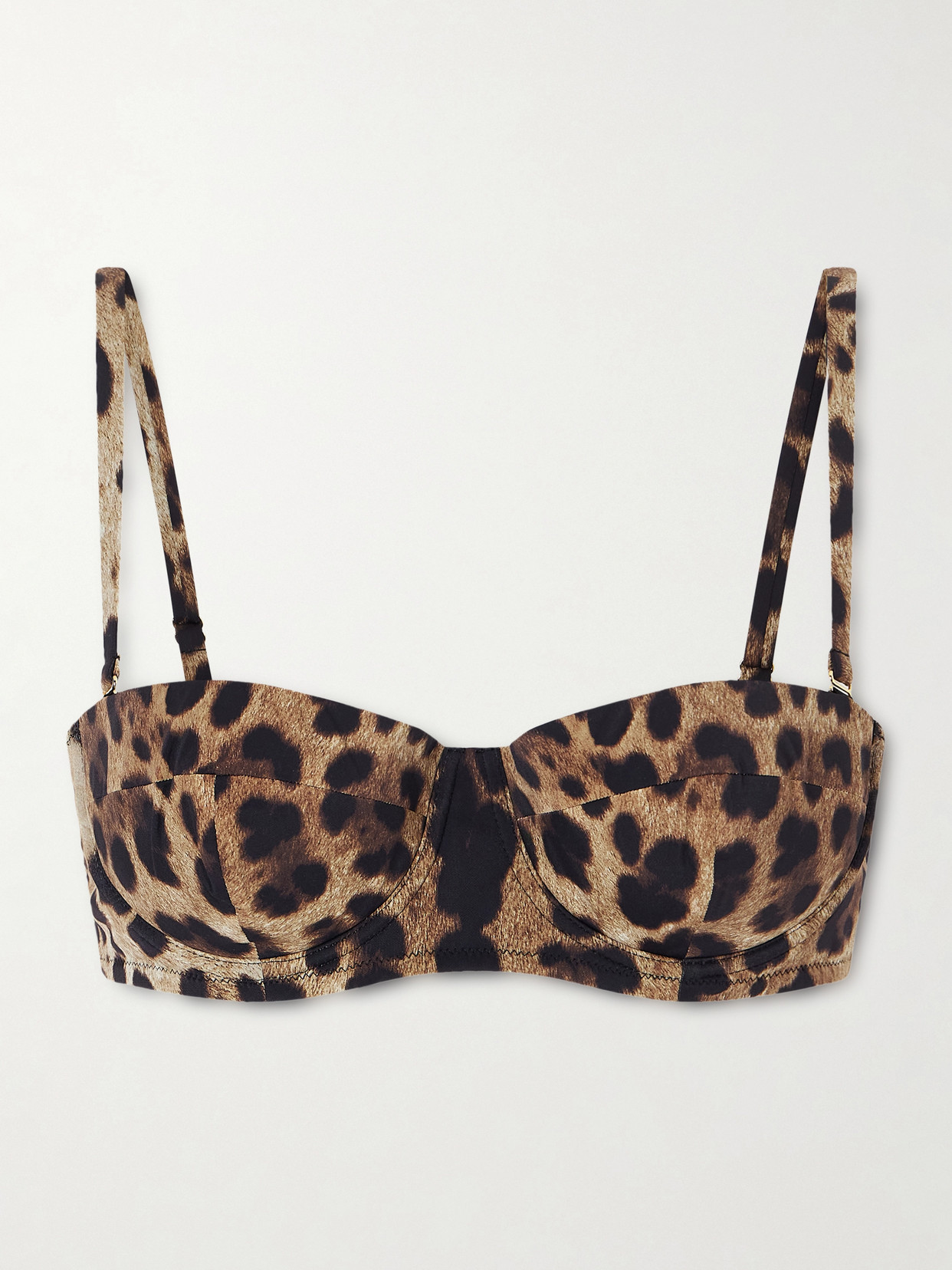 Dolce & Gabbana Leopard-print Balconette Bikini Top In Animal Print