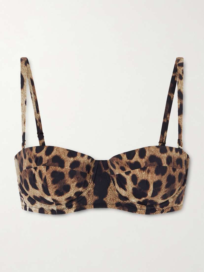 Dolce & Gabbana Leopard-print Balconette Bikini Top