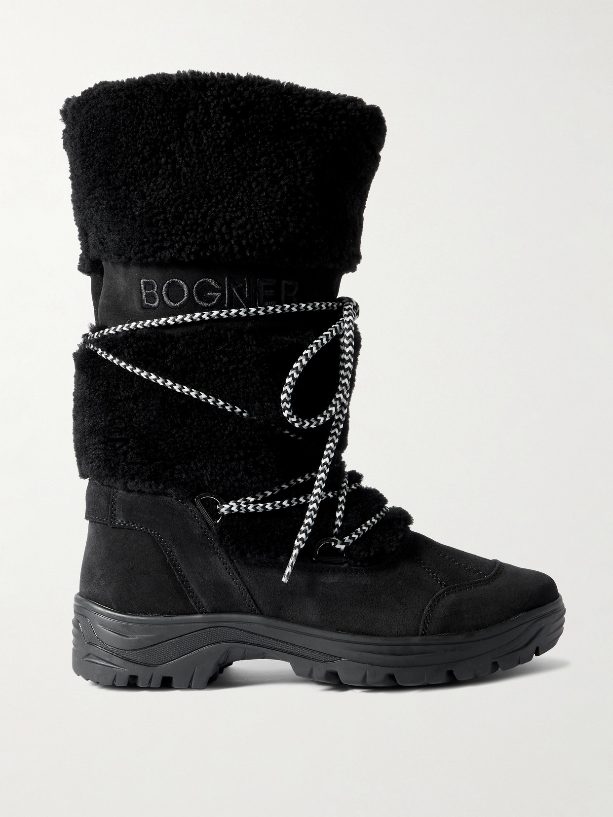 Bogner Alta Badia 2 B Shearling And Suede Snow Boots In Black