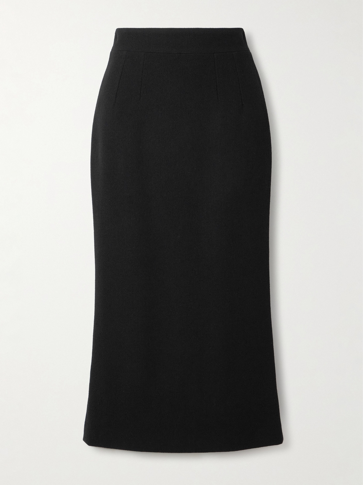 Dolce & Gabbana Textured-wool Midi Skirt In Black