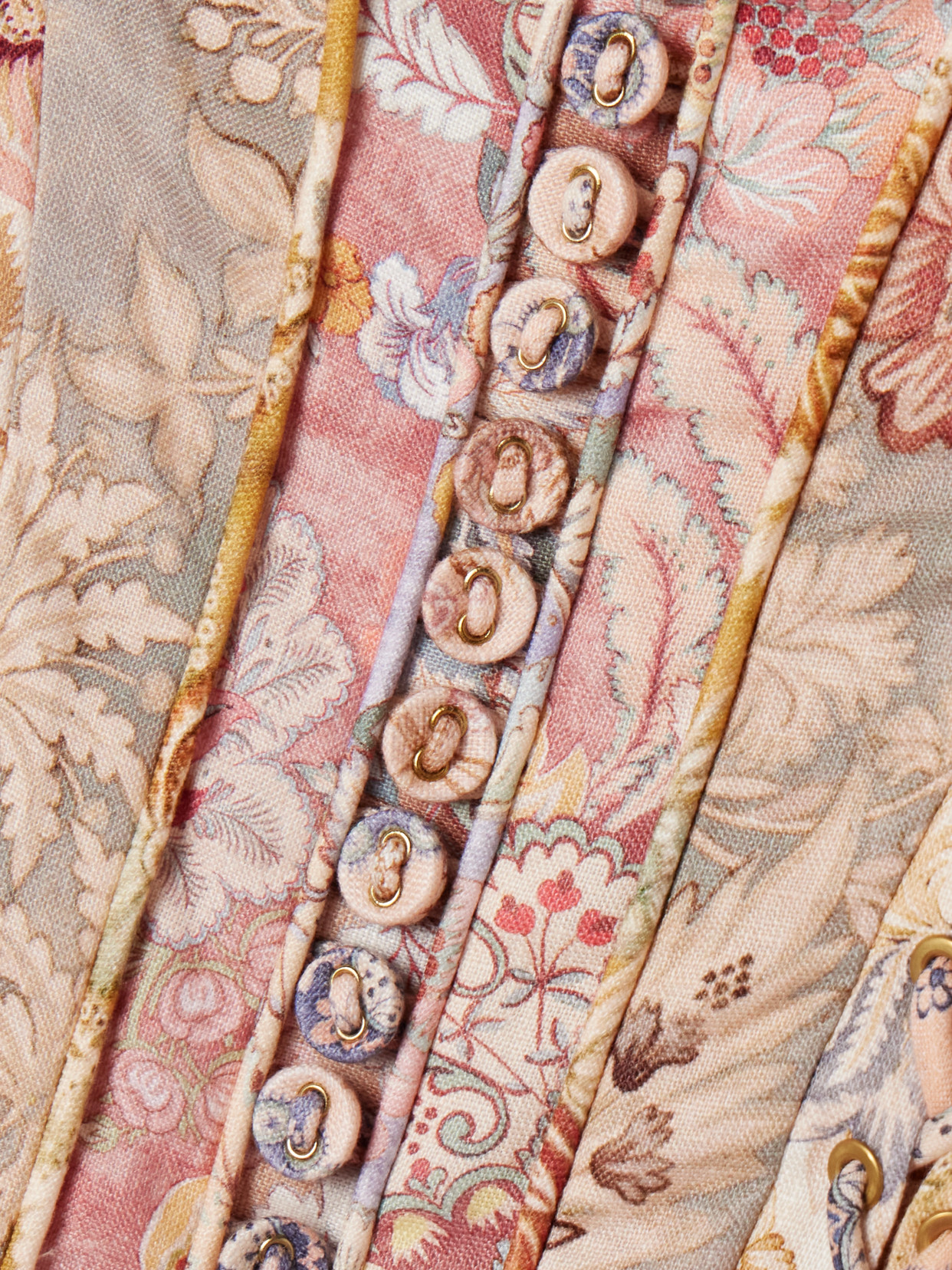 Zimmermann Rebellion Paneled Layered Printed Linen Maxi Dress In White