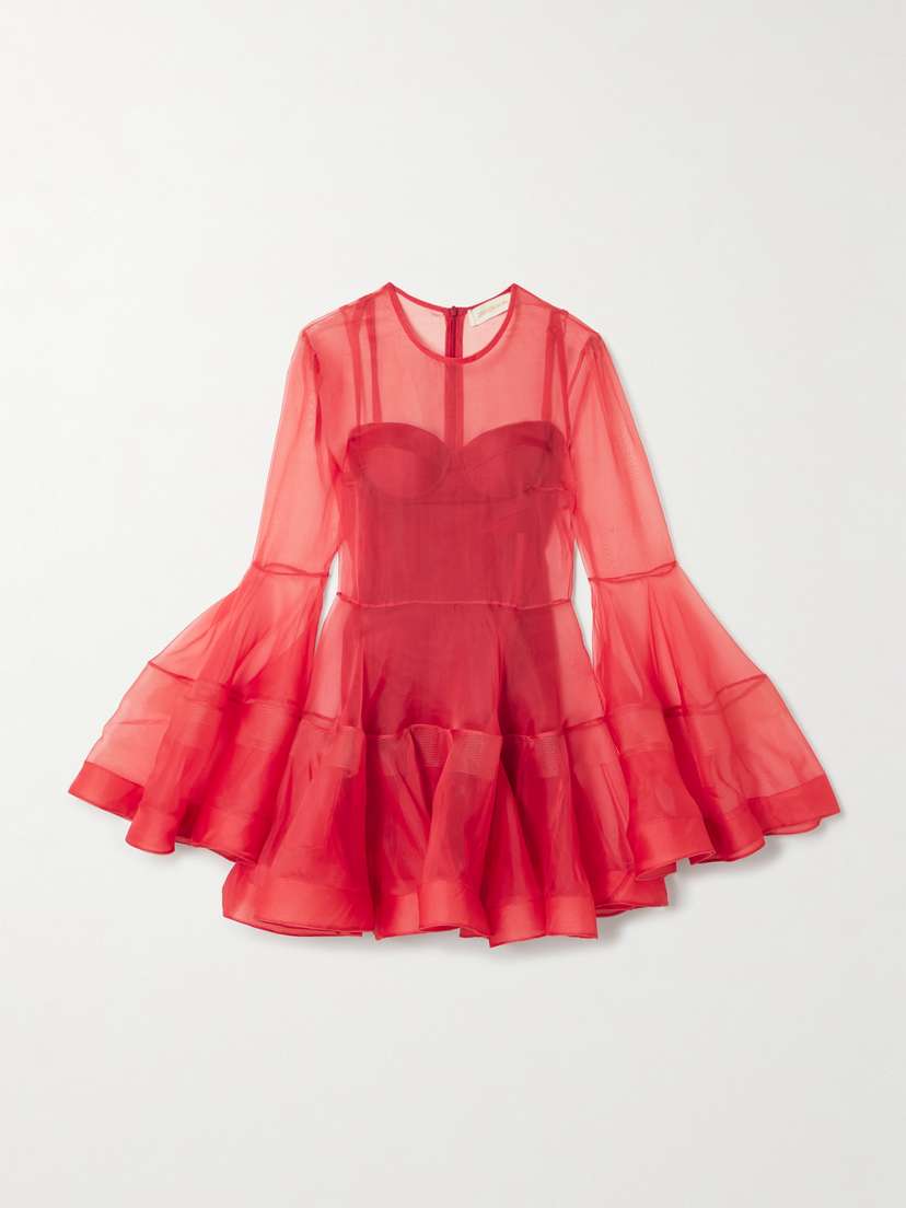 Zimmermann Rebellion Lantern Silk-tulle Mini Dress