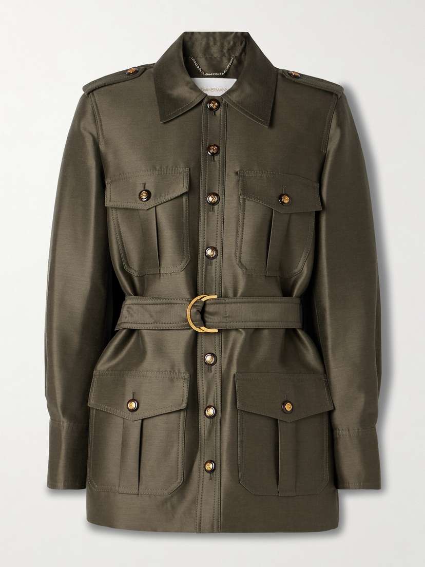 Zimmermann Rebellion Belted Wool And Silk-blend Jacket