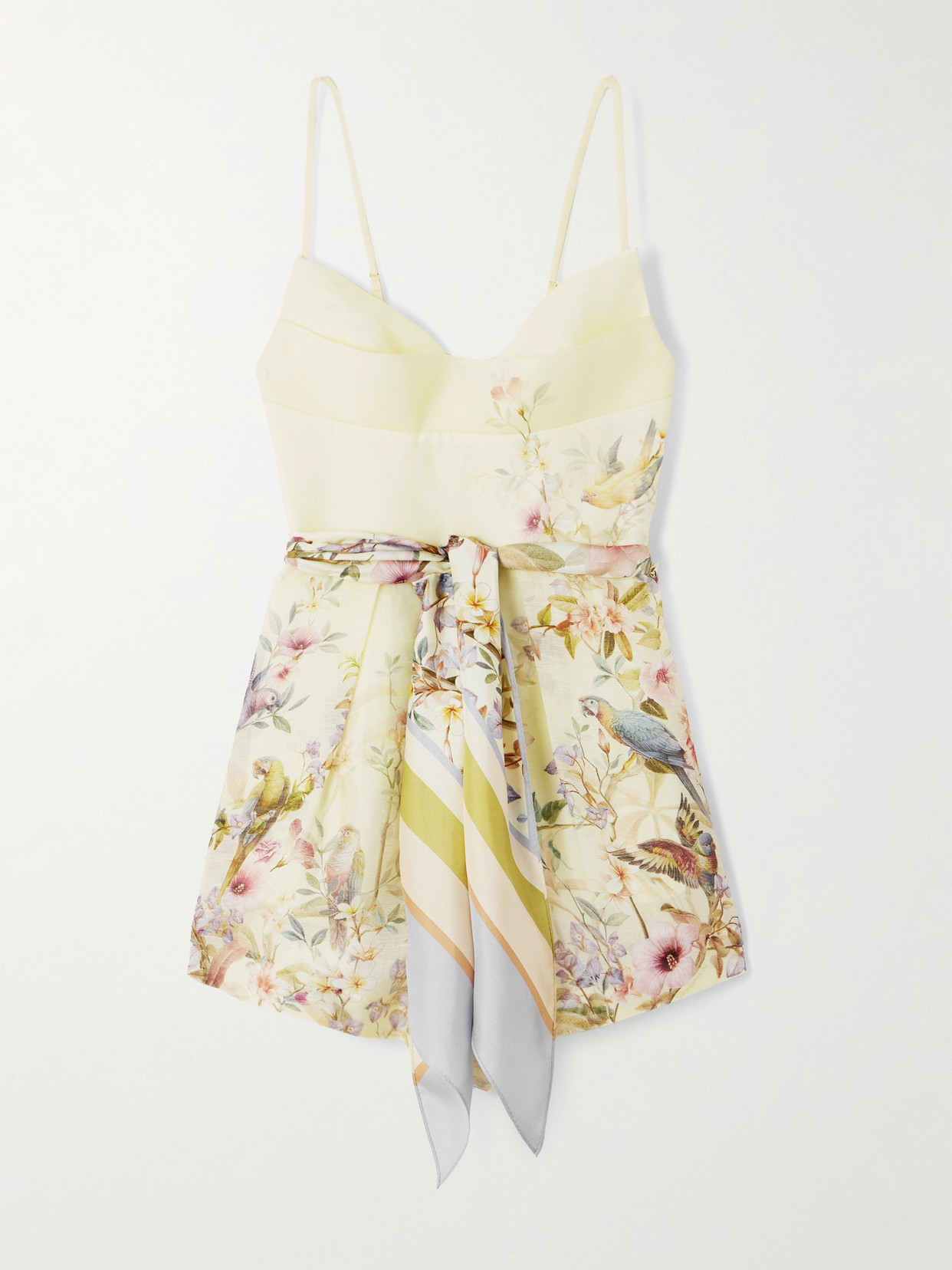 Zimmermann Rebellion Printed Linen And Silk-blend Playsuit In White