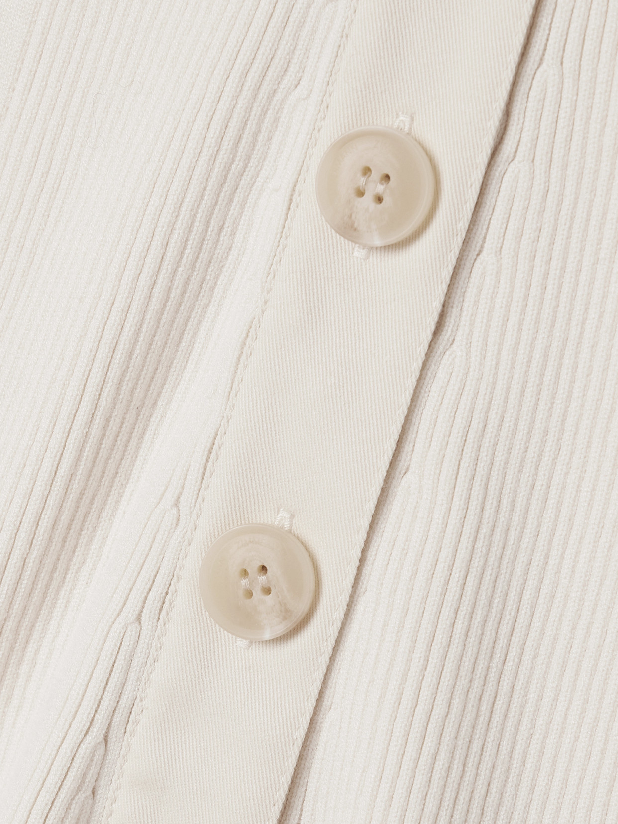 Cotton-Trimmed Ribbed-Knit Midi