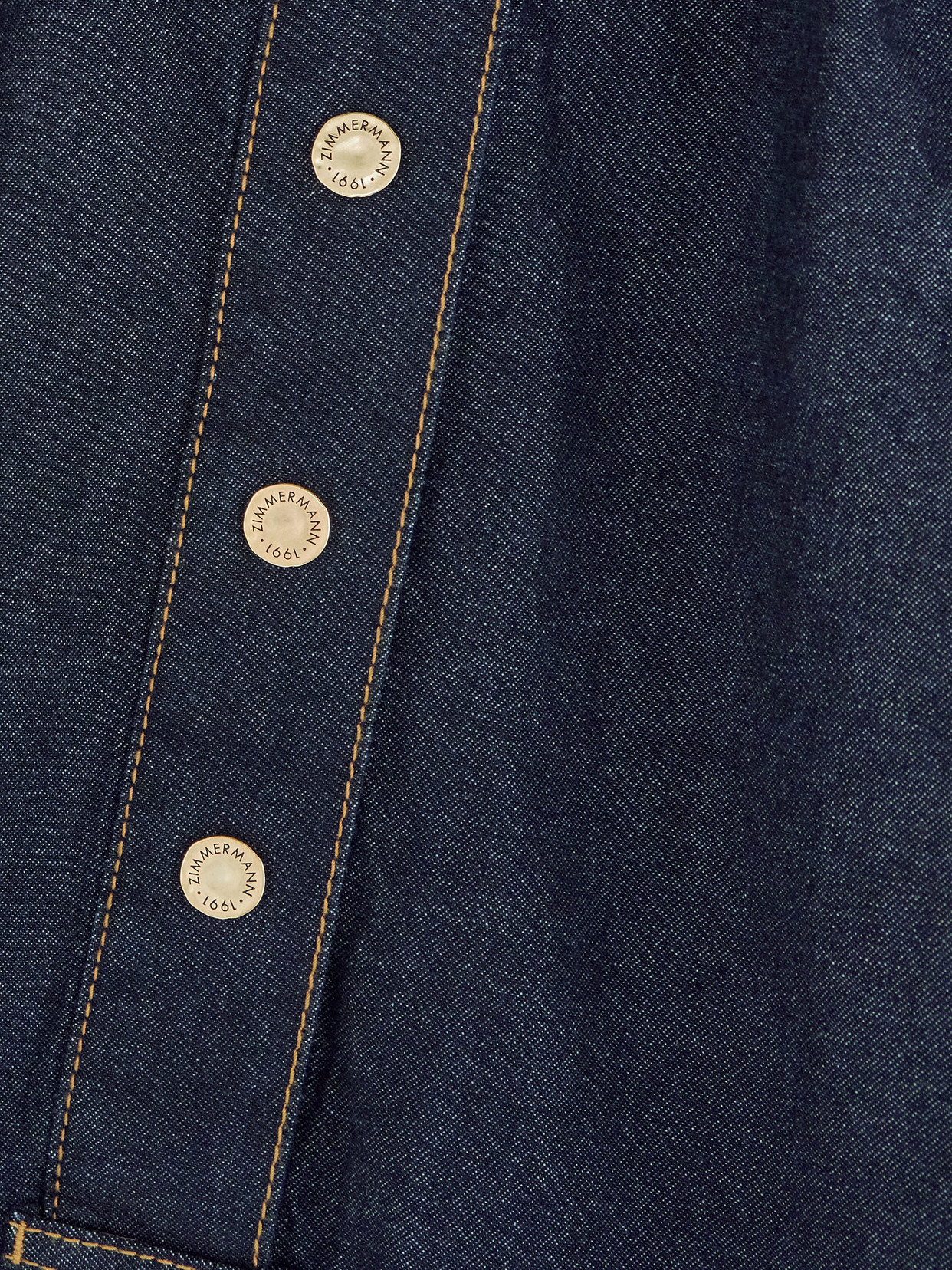 Zimmermann Billow Gathered Denim Blouse In Blue