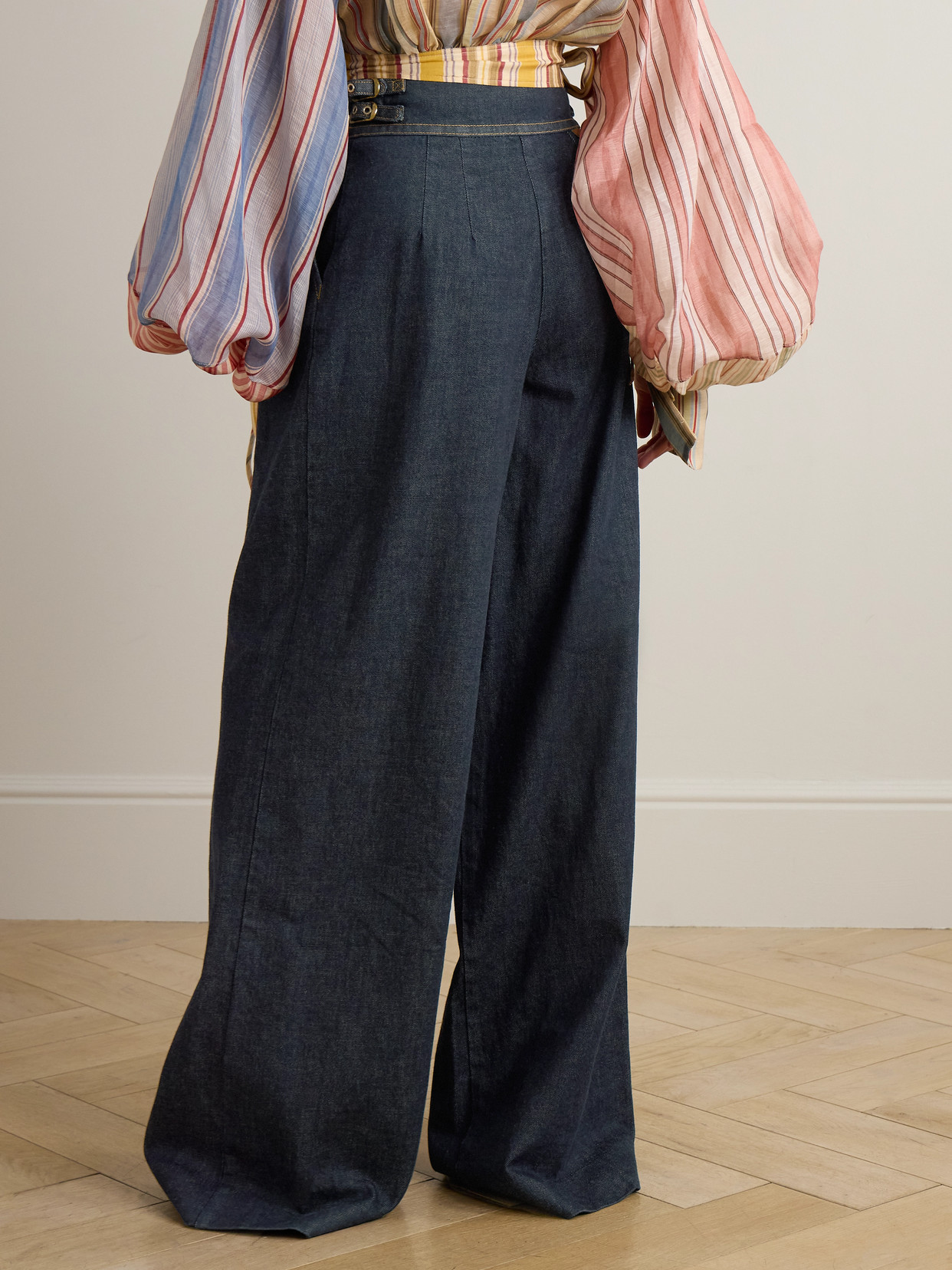 Zimmermann Rebellion High-rise Wide-leg Jeans In Blue