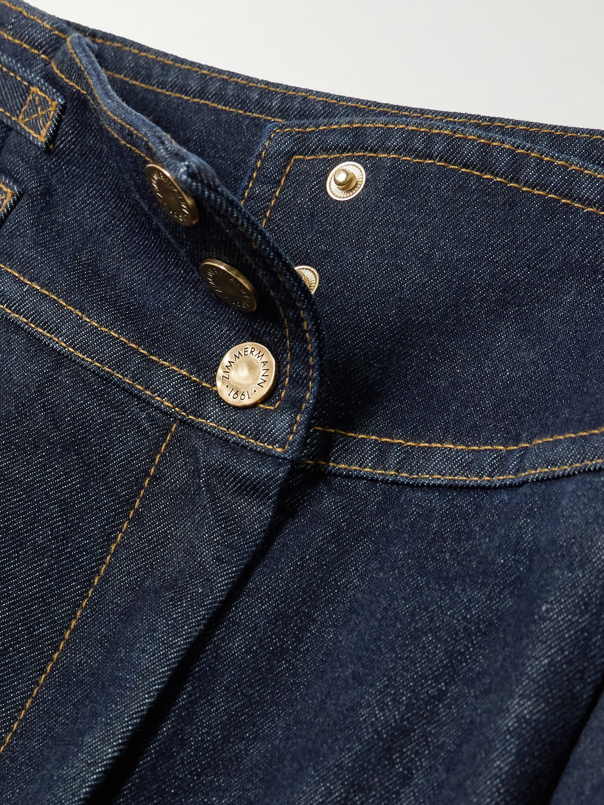 Zimmermann Rebellion High-rise Wide-leg Jeans In Blue