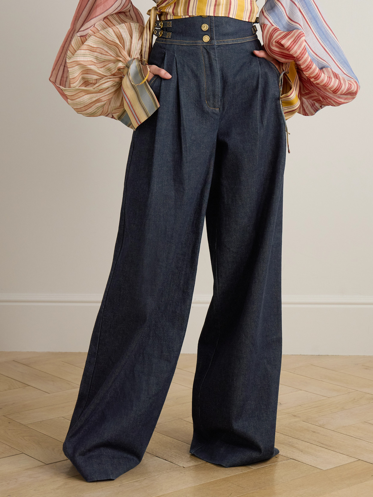 Zimmermann Rebellion High-rise Wide-leg Jeans In Blue