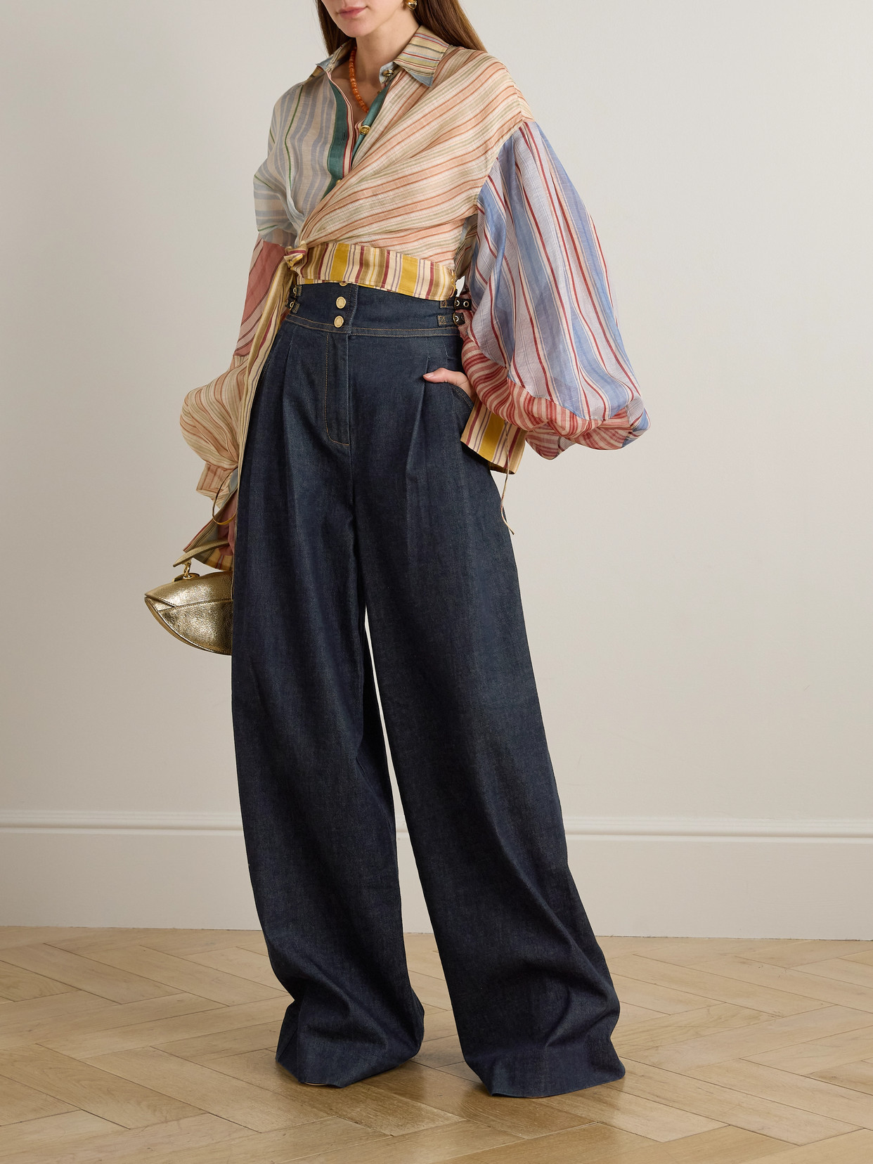 Zimmermann Rebellion High-rise Wide-leg Jeans In Blue