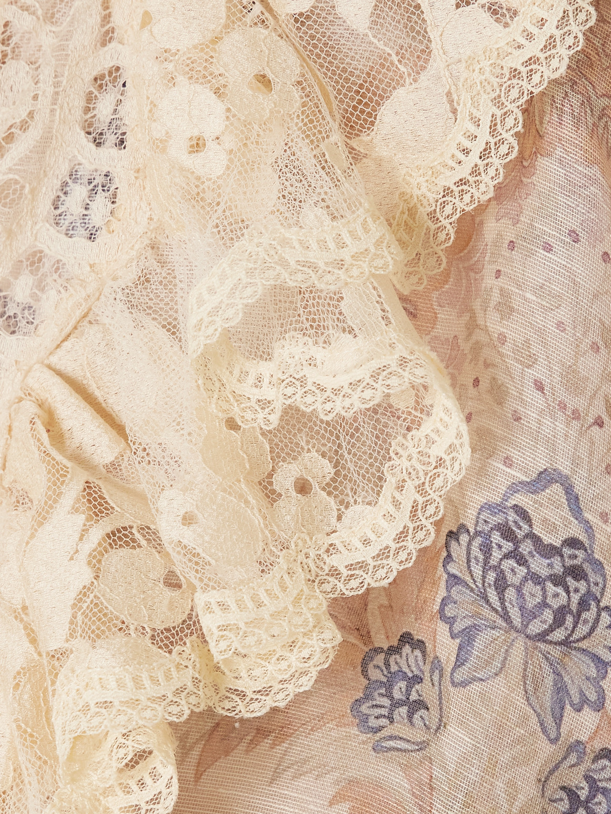 Zimmermann Rebellion Lace-up Ruffled Floral-print Linen And Silk-blend Top In White