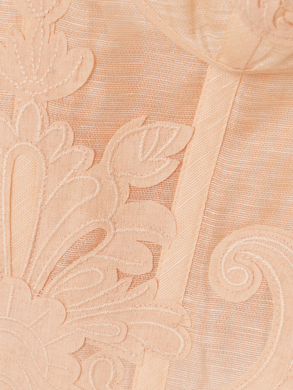 Zimmermann Rebellion Appliquéd Linen And Silk-blend Corset Top In Orange