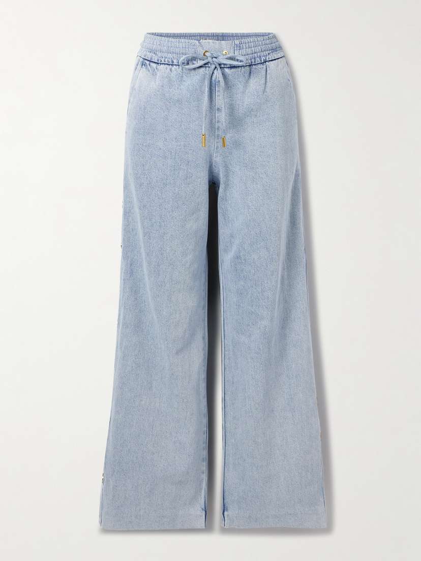 Zimmermann Button-detailed Mid-rise Wide-leg Jeans