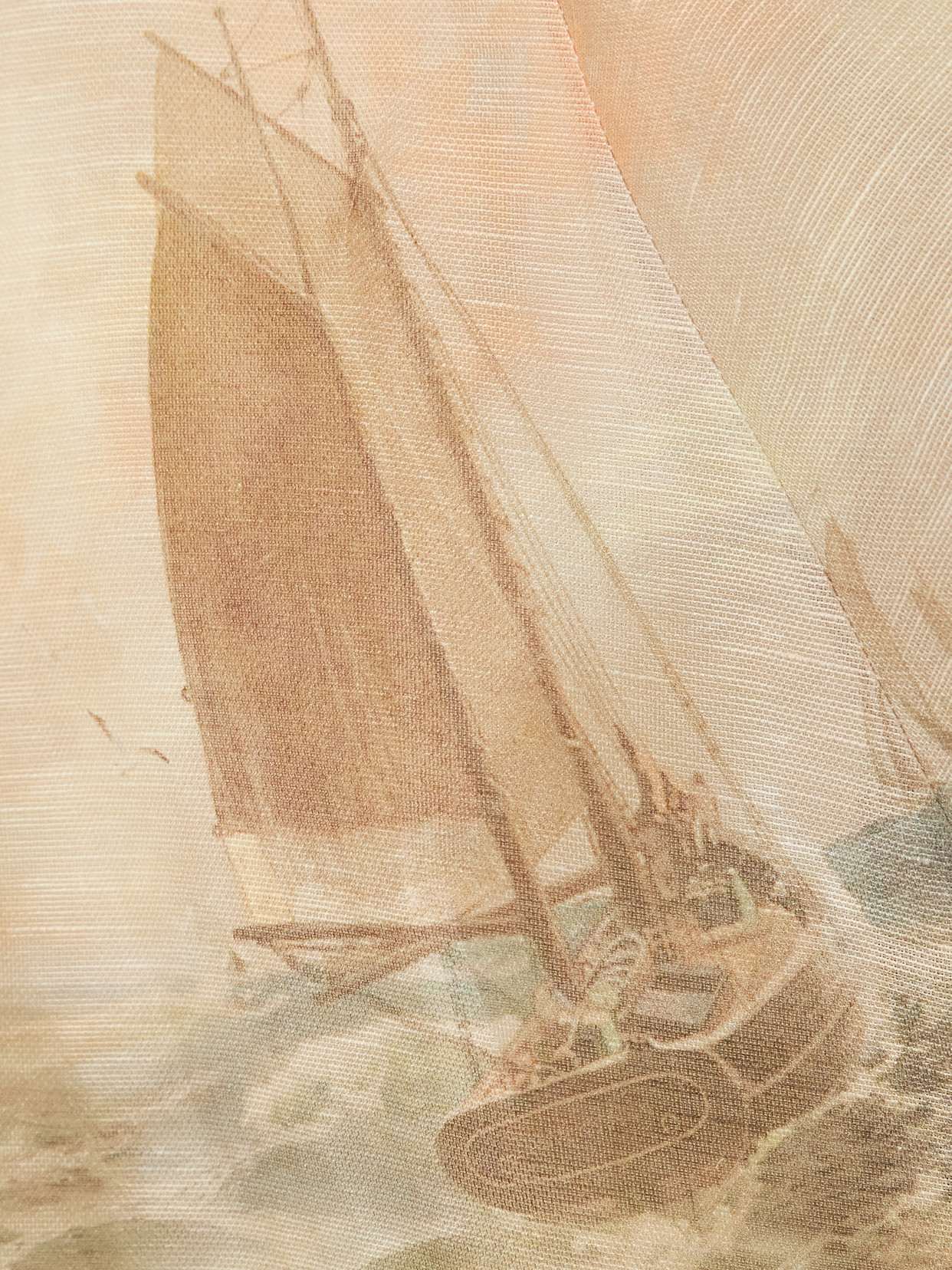 Zimmermann Rebellion Bead-embellished Belted Printed Linen And Silk-blend Mini Dress In Neutral