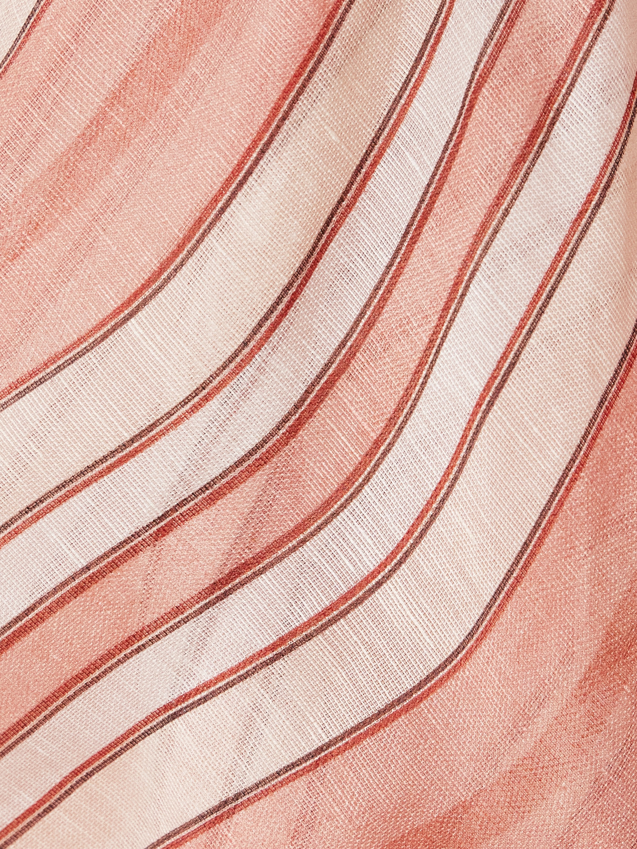 Zimmermann Striped Linen And Silk-blend Wrap Blouse In Pink