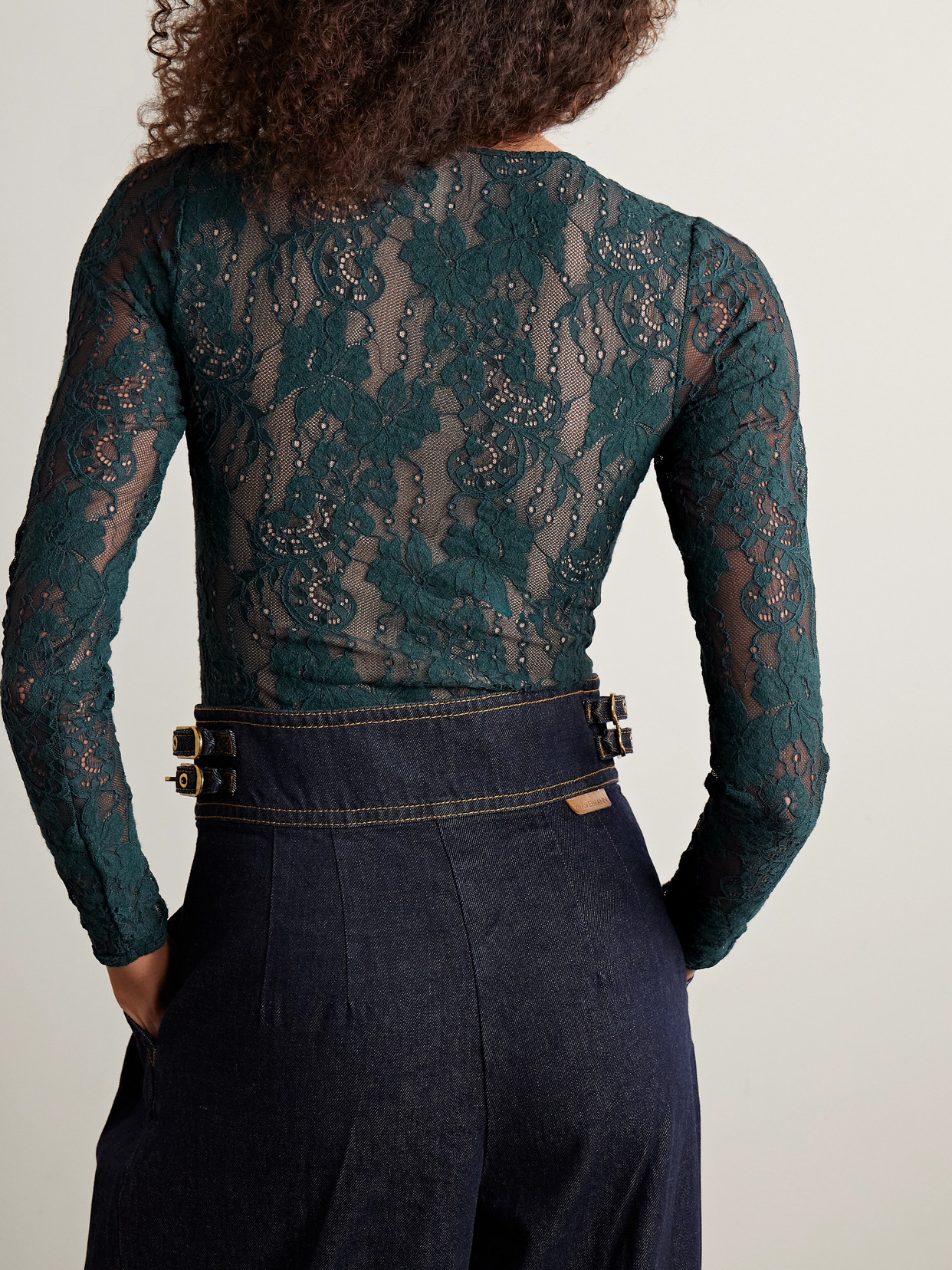 Zimmermann Lace Bodysuit In Green