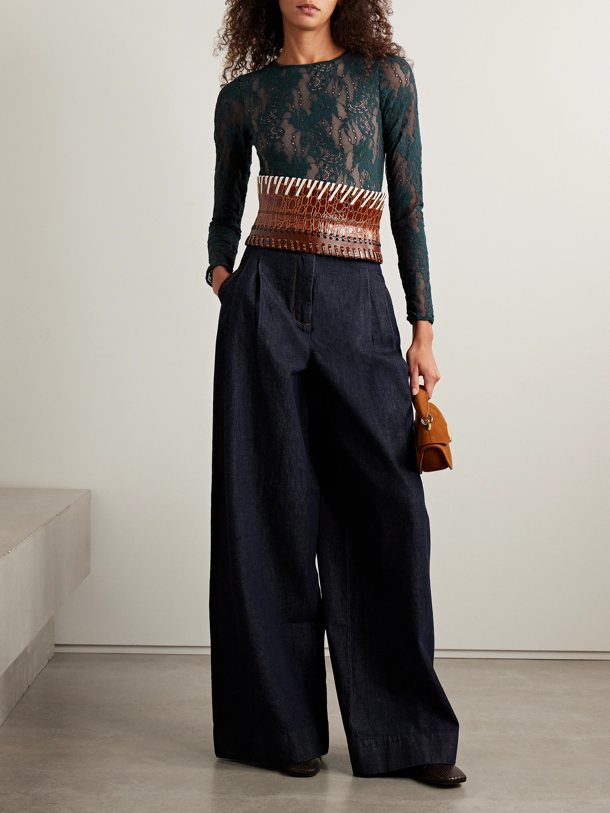 Zimmermann Lace Bodysuit In Green