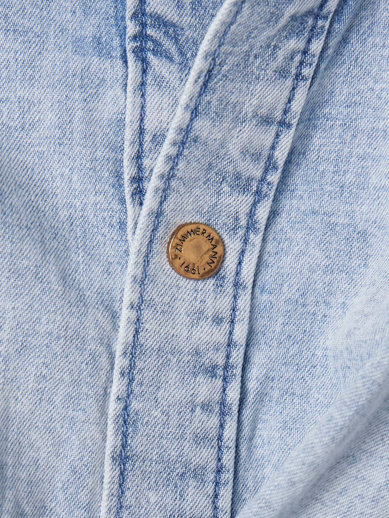 Zimmermann Cropped Wrap-effect Denim Top In Blue