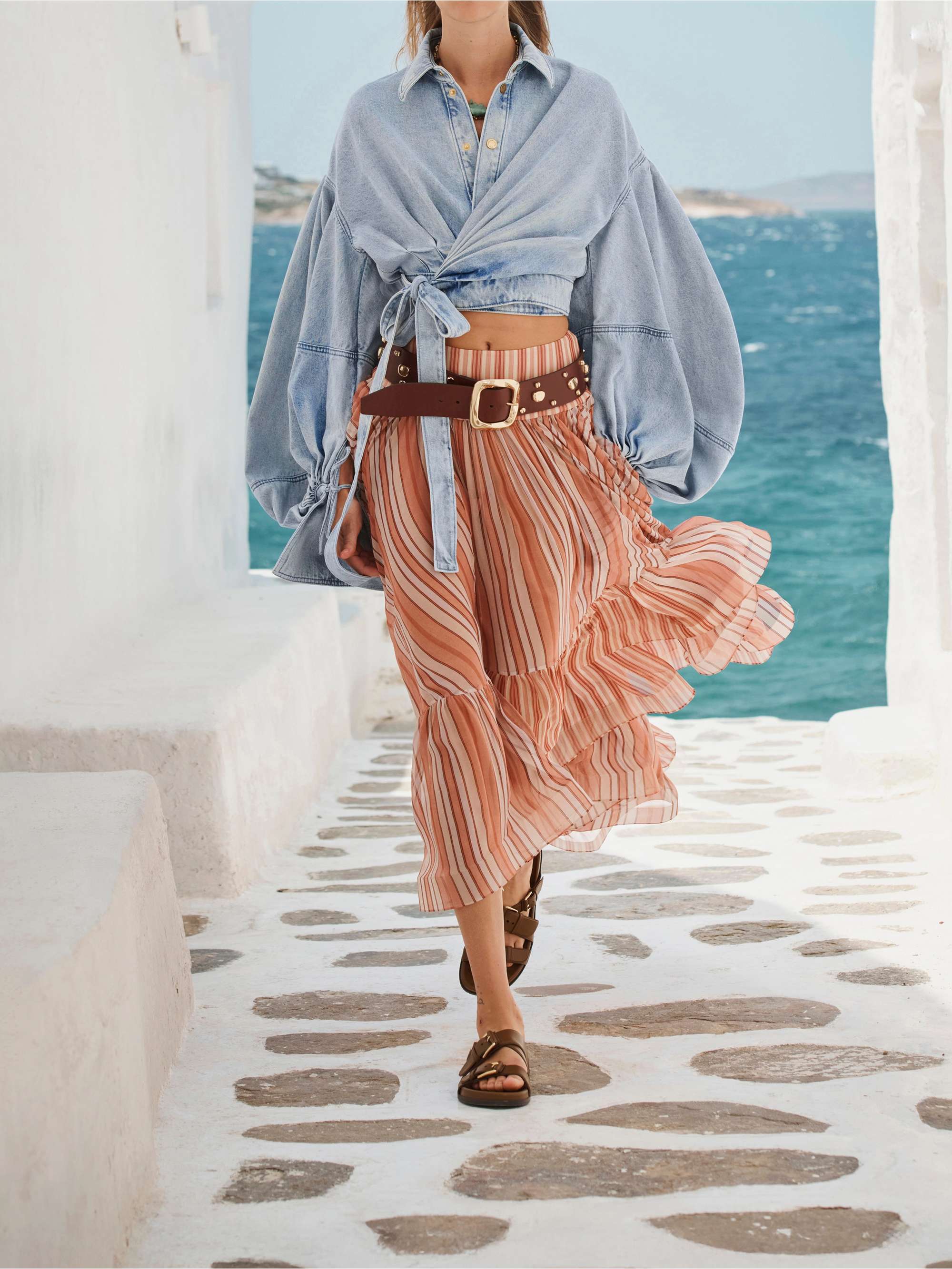 zimmermann トップス ZIMMERMANN Lace-up embellished linen and silk-blend top | THE OUTNET