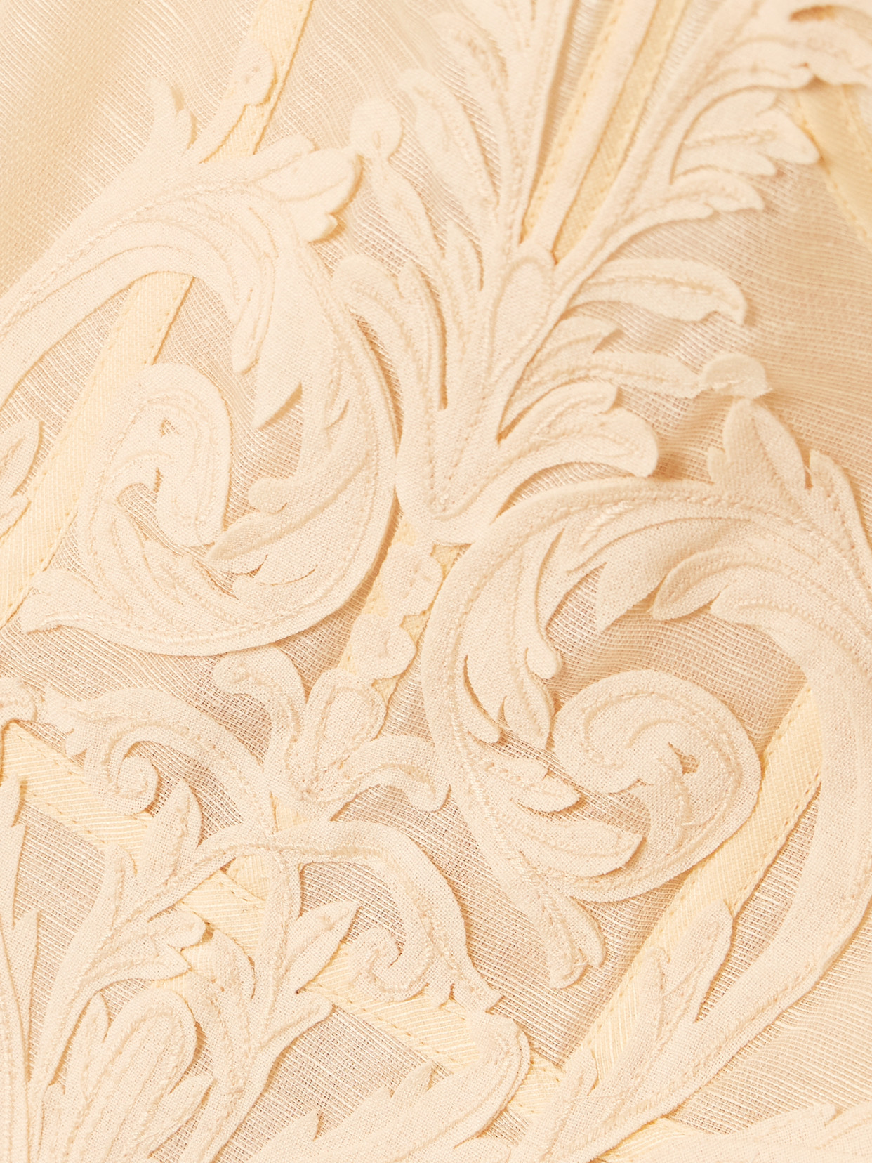 Zimmermann Rebellion Filigree Appliquéd Linen And Silk-blend Mini Dress In White