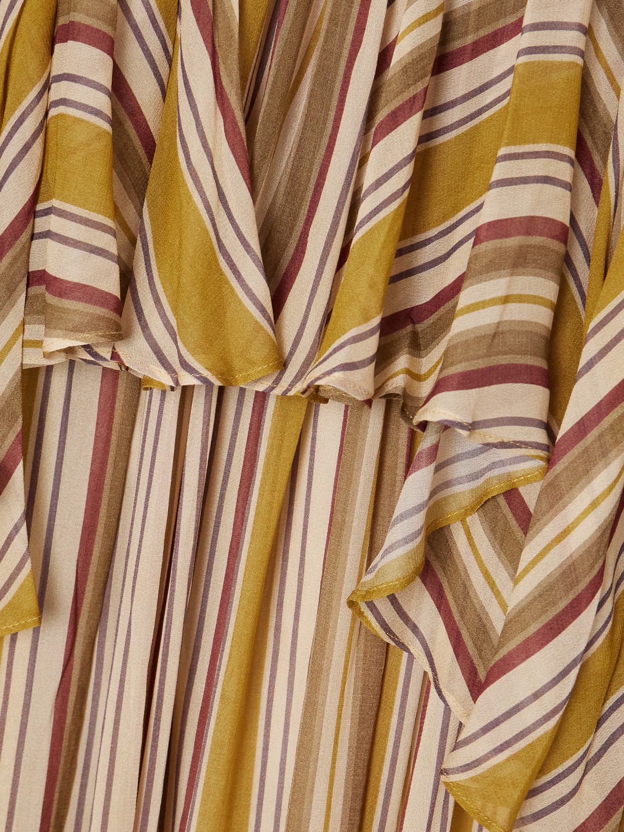 Zimmermann Rebellion Ruffled Tiered Striped Crepe De Chine Midi Dress In Orange