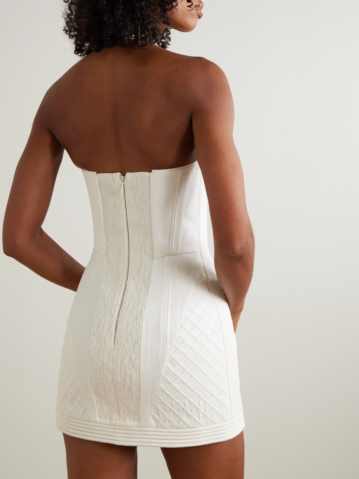 Zimmermann Rebellion Strapless Cotton Mini Dress In White