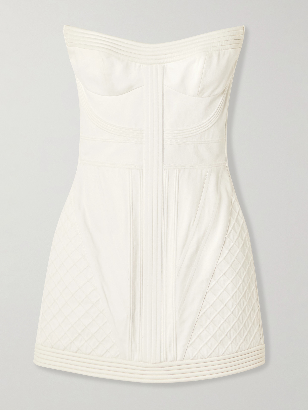 Zimmermann Rebellion Strapless Cotton Mini Dress In White