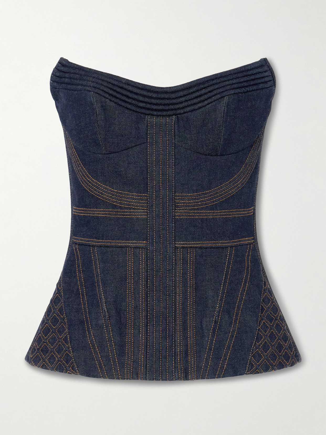 Zimmermann Denim Corset Top In Blue