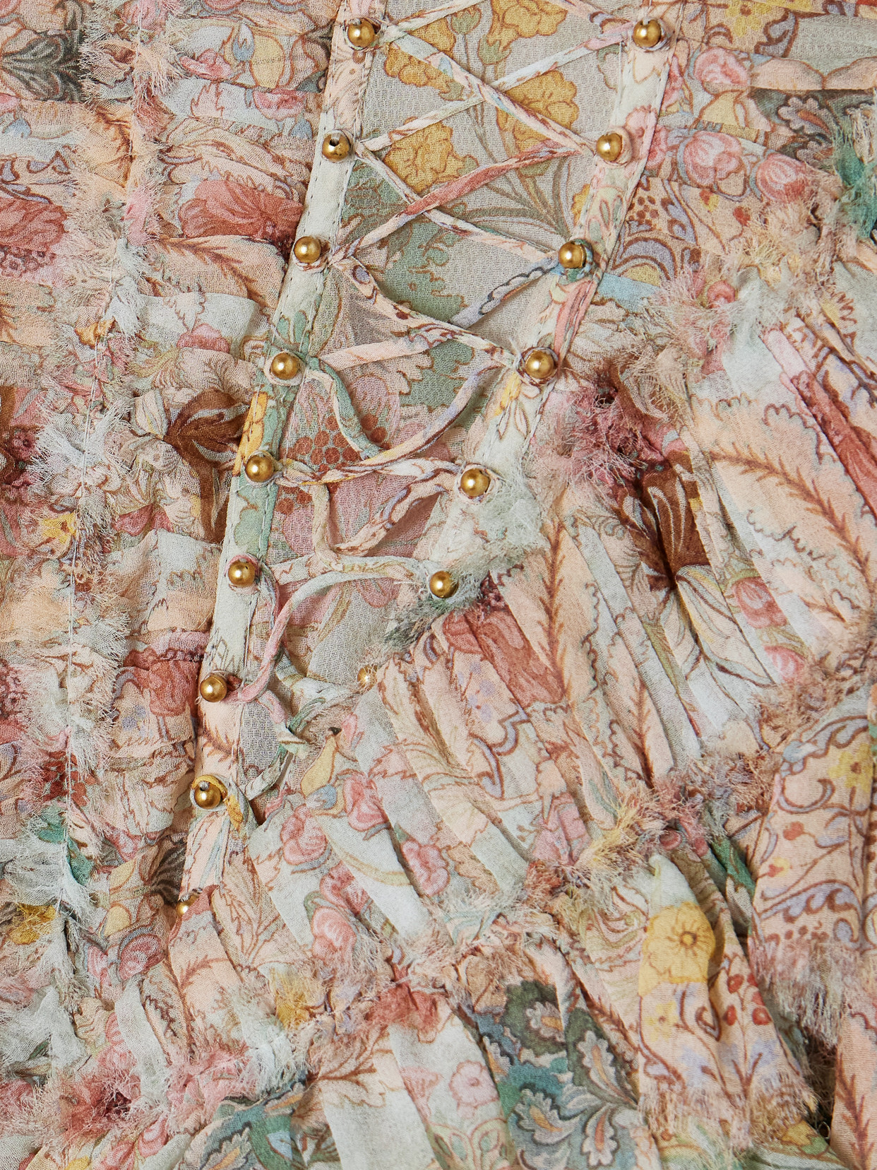 Zimmermann Rebellion Bead-embellished Ruffled Printed Silk Mini Dress In Pink