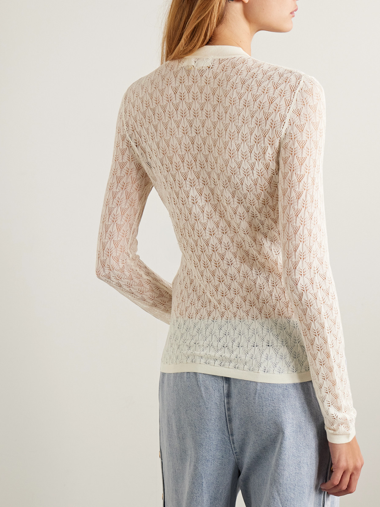 Zimmermann Pointelle-knit Lyocell-blend Top In White