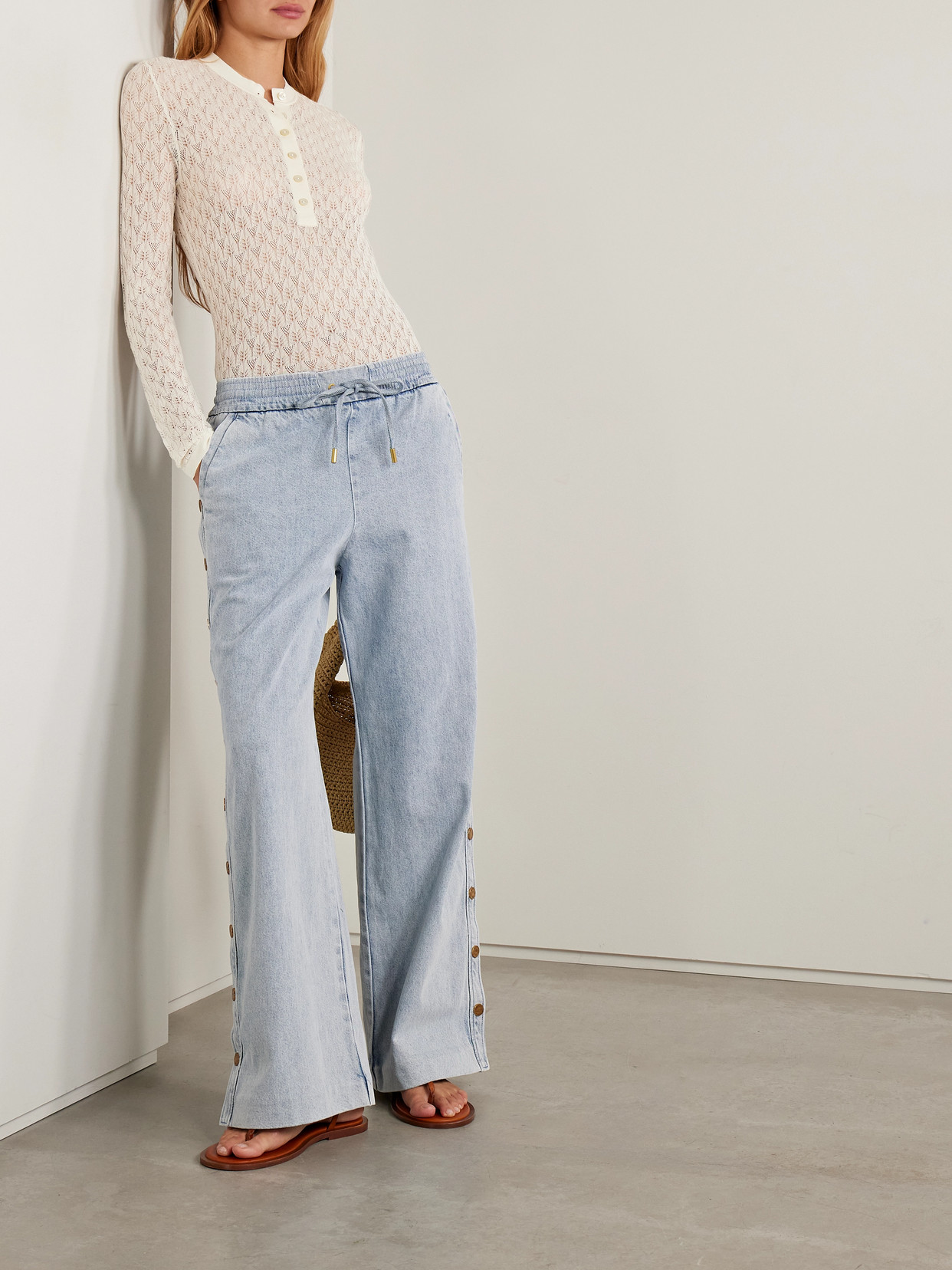 Zimmermann Pointelle-knit Lyocell-blend Top In White