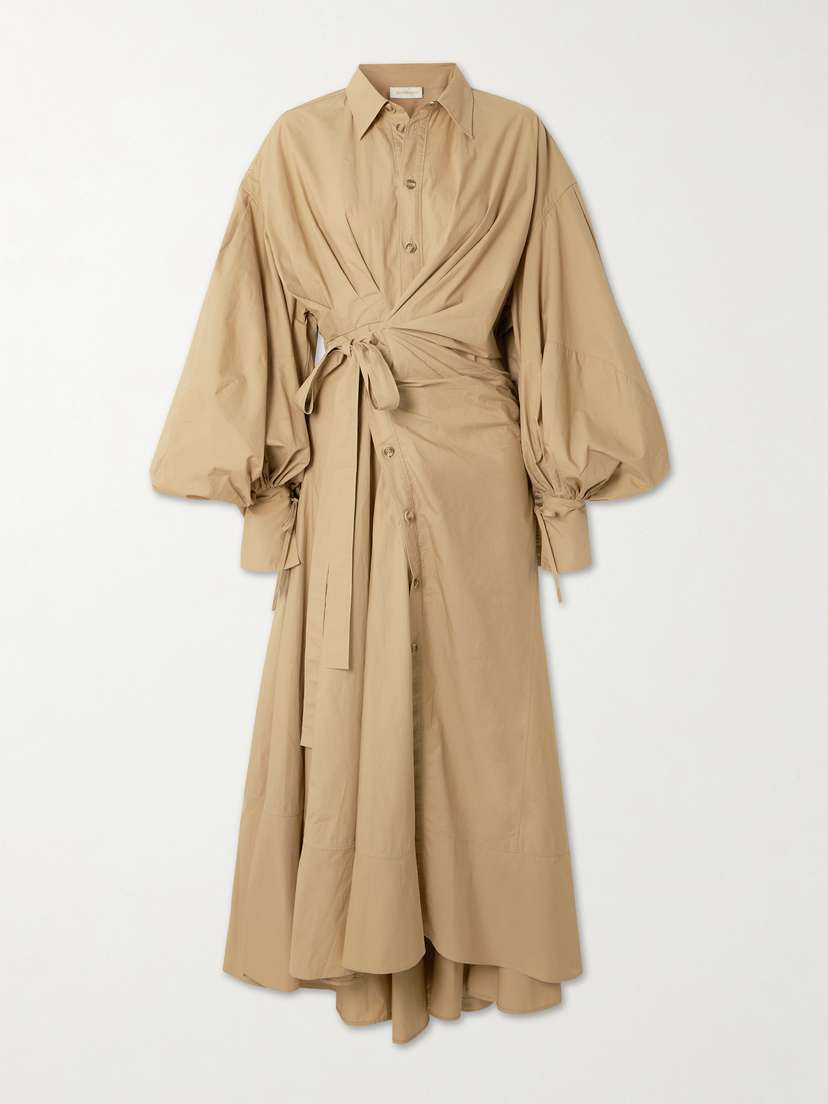 Zimmermann Rebellion Gathered Cotton-poplin Midi Wrap Dress