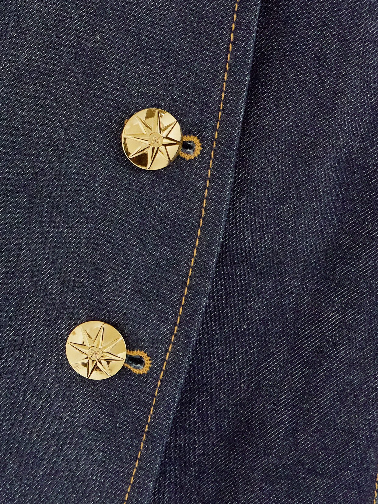 Button-Embellished Denim Jacket