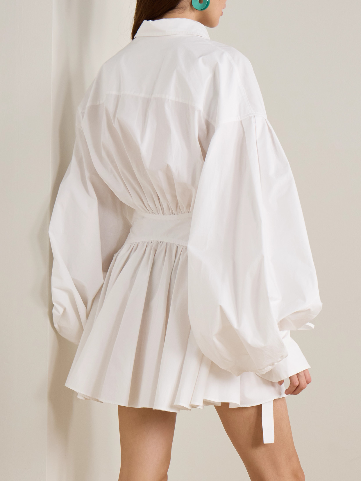 Zimmermann Rebellion Cotton-poplin Mini Wrap Dress In White