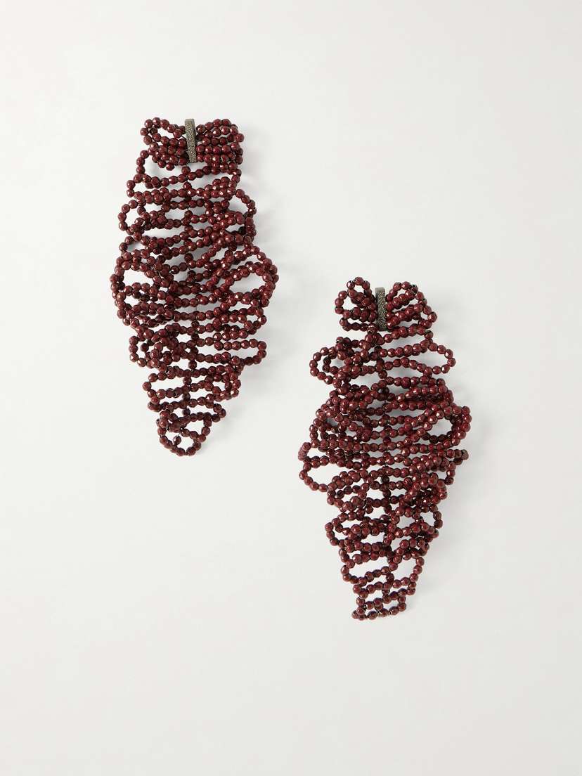 Brunello Cucinelli Beaded Red Earrings