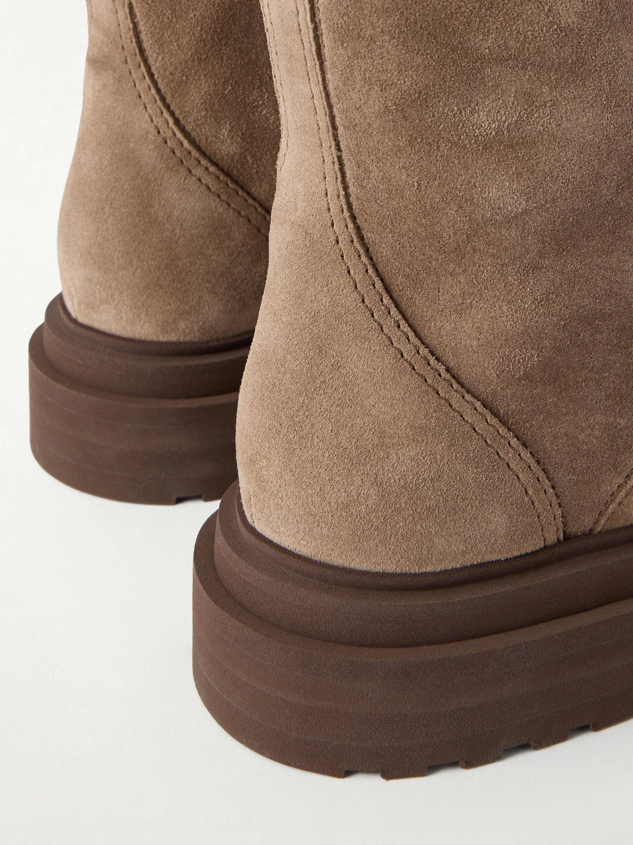 Brunello Cucinelli Suede Lace-up Boots In Brown