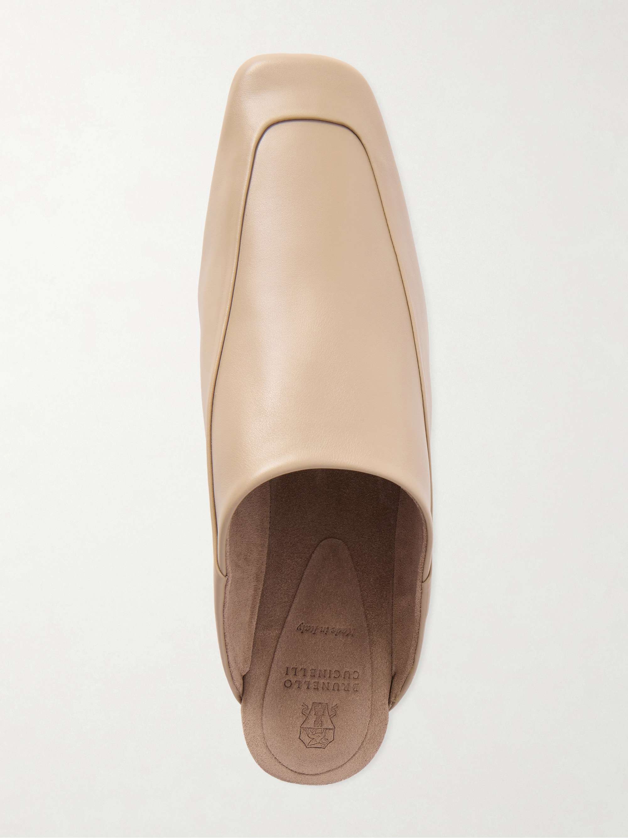 BRUNELLO CUCINELLI Leather slip-ons | NET-A-PORTER