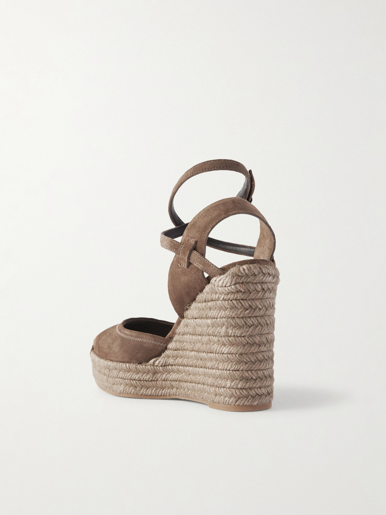 Brunello Cucinelli Suede Platform Wedge Pumps In Brown