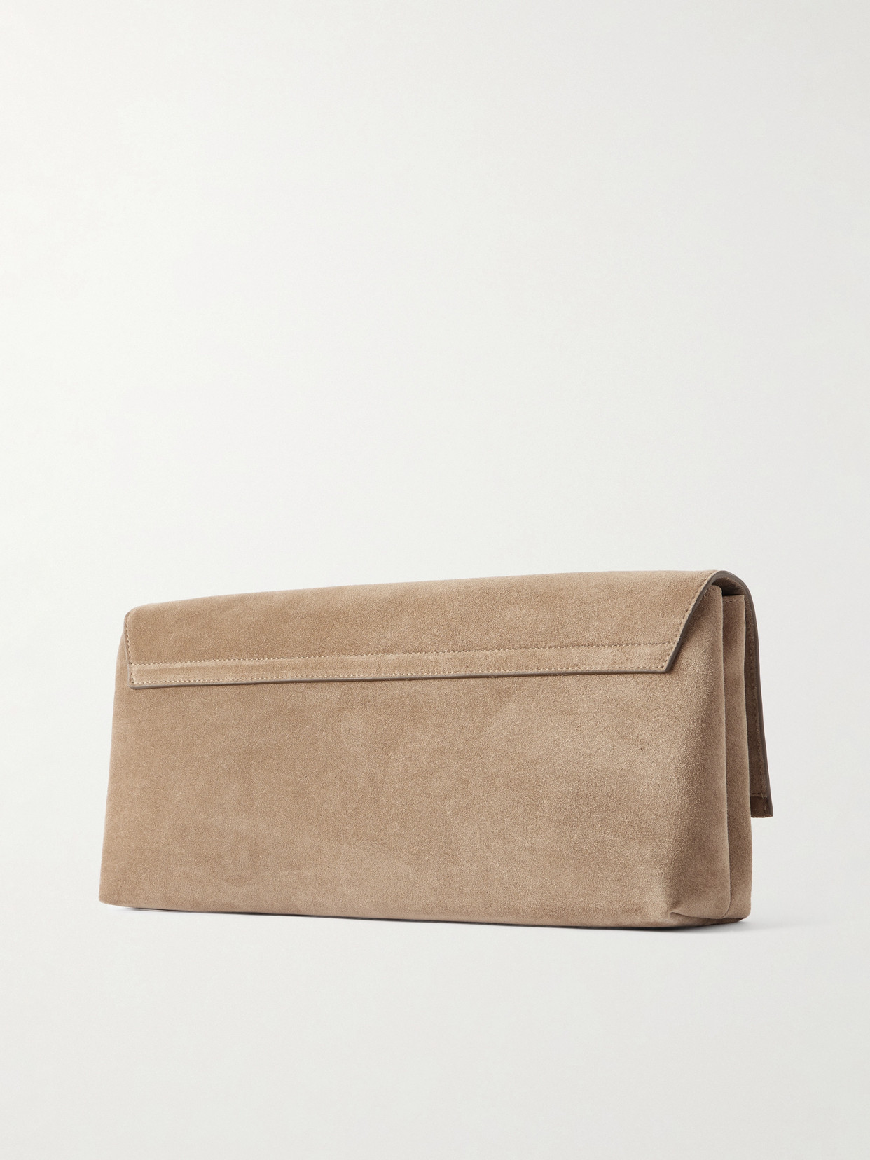 Brunello Cucinelli Suede Clutch In Neutral