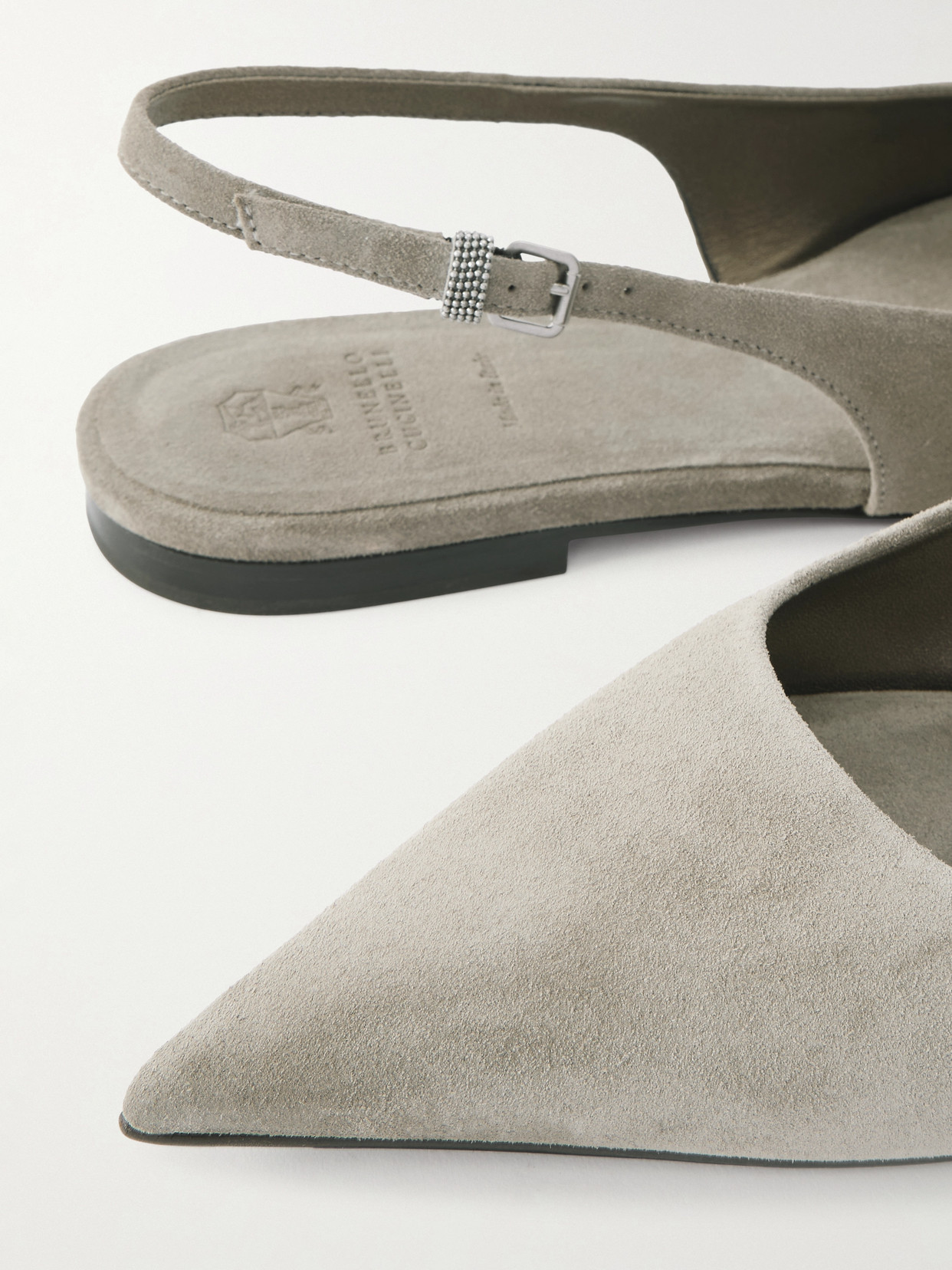 Embellished Suede Slingback