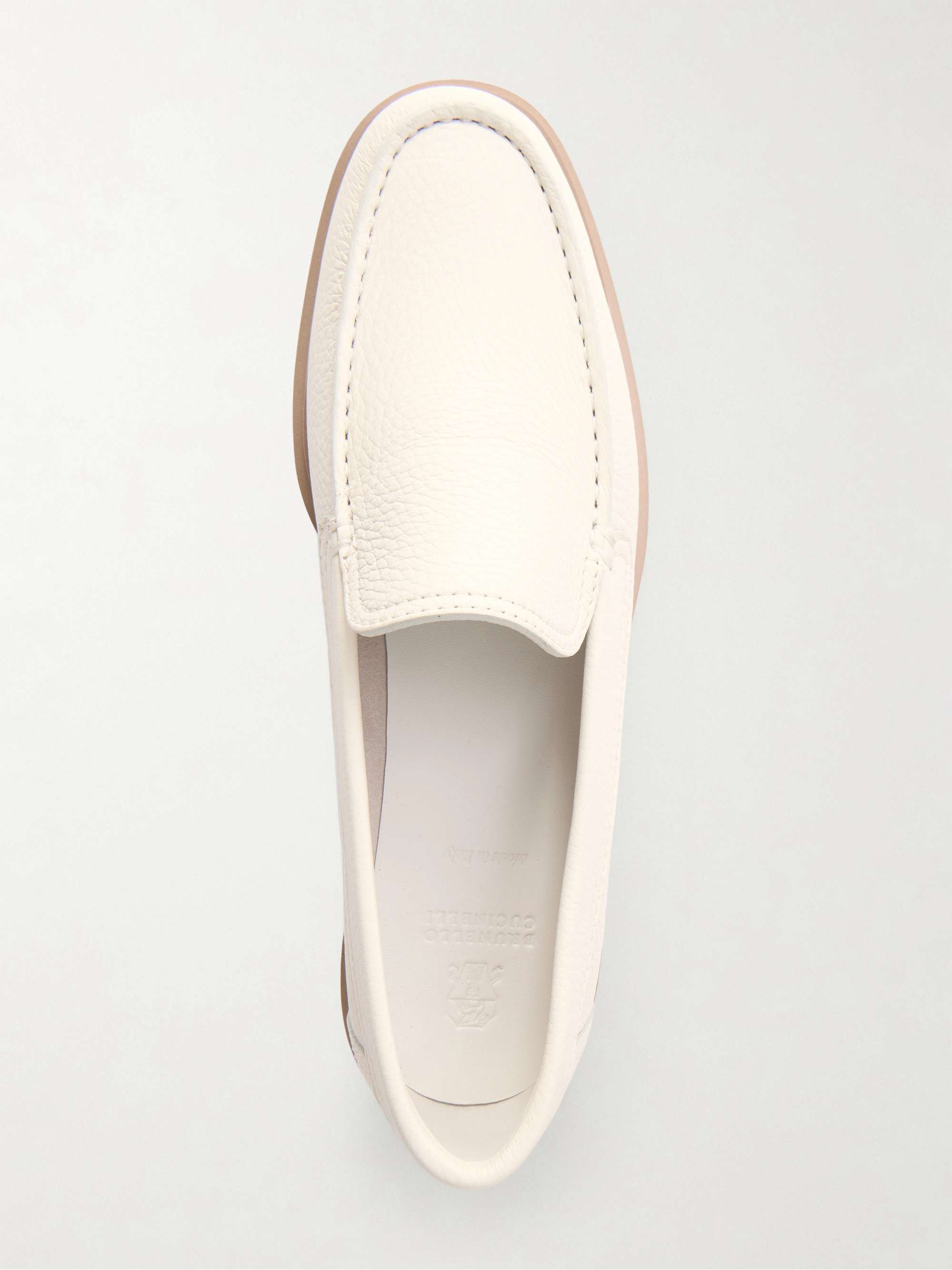 BRUNELLO CUCINELLI Textured-leather loafers | NET-A-PORTER