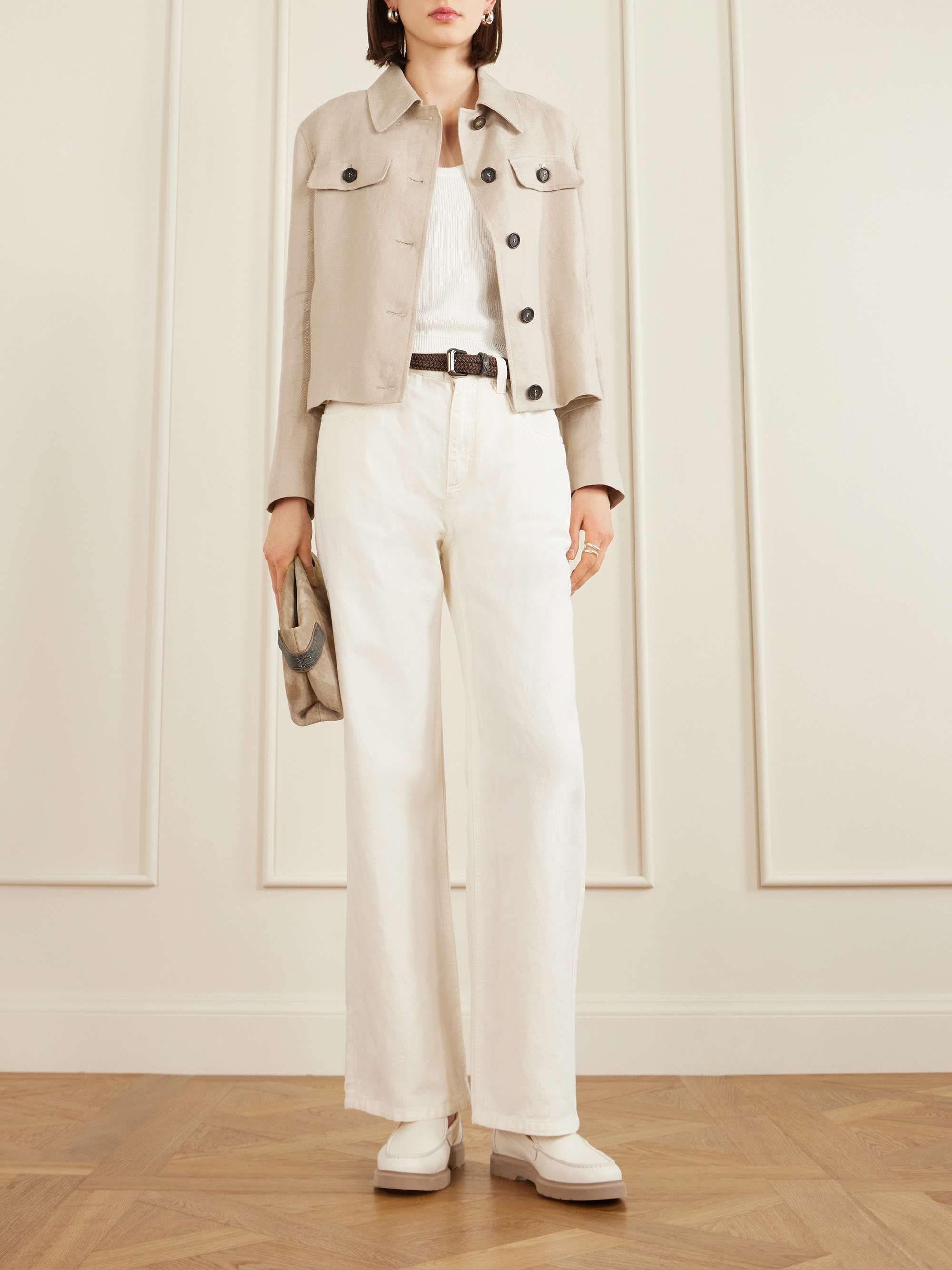 BRUNELLO CUCINELLI Textured-leather loafers | NET-A-PORTER